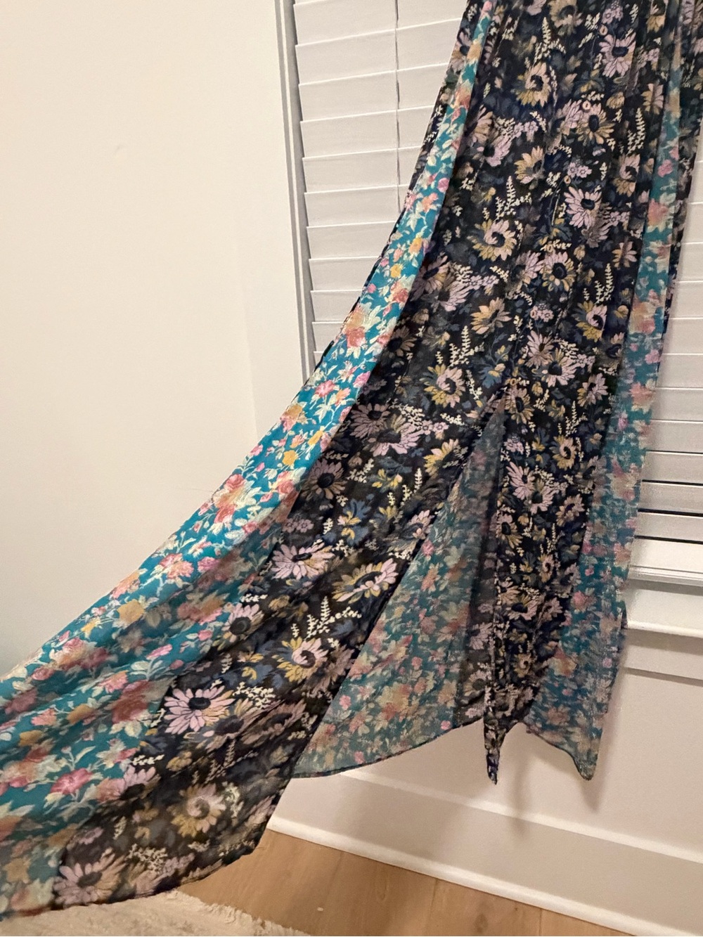 Free People Floral Maxi Dress - Black & Teal - Picture 2 of 5